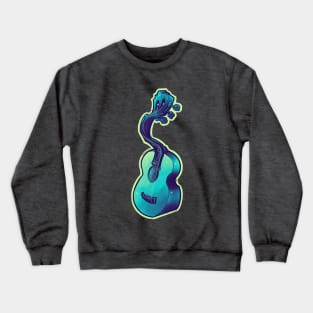 aqua blue acoustic guitar twisting Crewneck Sweatshirt